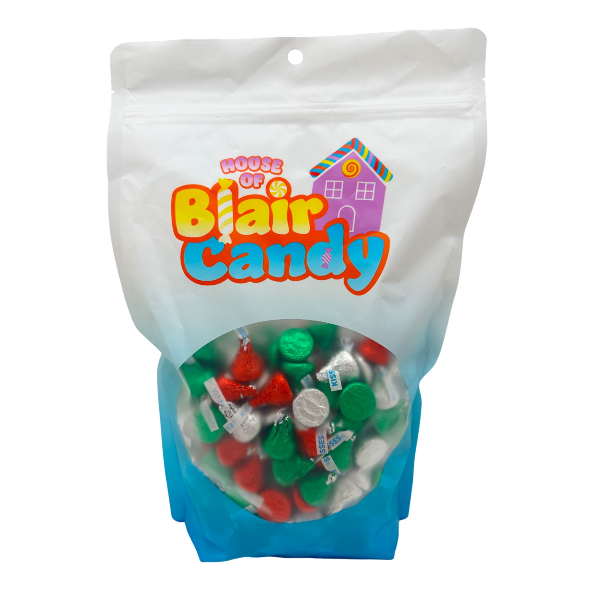 Hershey’s Milk Chocolate Kisses Christmas Edition - 3 Lb Resealable Bulk Candy Bag (approx. 300 pieces) - Chocolate Christmas Candy - Red, Silver, & Green Foil Wrapping