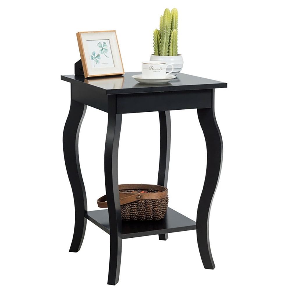 Finihen Round End Side Table, Sofa Couch Table with Storage Shelf, Accent Sofa End Side Table, for Small Spaces, Living Room, Bedroom, Black Finihen Round End Side Table, Sofa Couch Table with Storage Shelf, Accent Sofa End Side Table, for Small Spaces, Living Room, Bedroom, Black