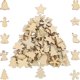thumbnail image 1 of 150 piezas de adornos de madera con temática navideña, mini rodajas de madera natural, rodajas de madera decorativas recortadas para adornos de árbol de Navidad colgantes, manualidades de bricolaje Xm, 1 of 5