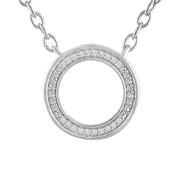 Diamond Accent Sterling Silver Circle Necklace