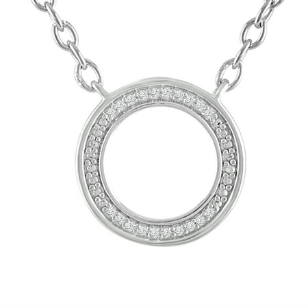 - Diamond Accent Sterling Silver Circle Necklace
