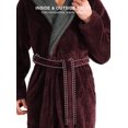thumbnail image 4 of Men's Hooded Fleece Plush Soft Shu Velveteen Robe Full Length Long Bathrobe, 4 of 6