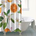 thumbnail image 4 of Orange Fruits Flowers White Pattern Shower Curtain 72"x72" ,Bathroom Decorative Shower Curtains Set with 12 Hooks,Modern Waterproof Washable Shower Curtain, 4 of 6