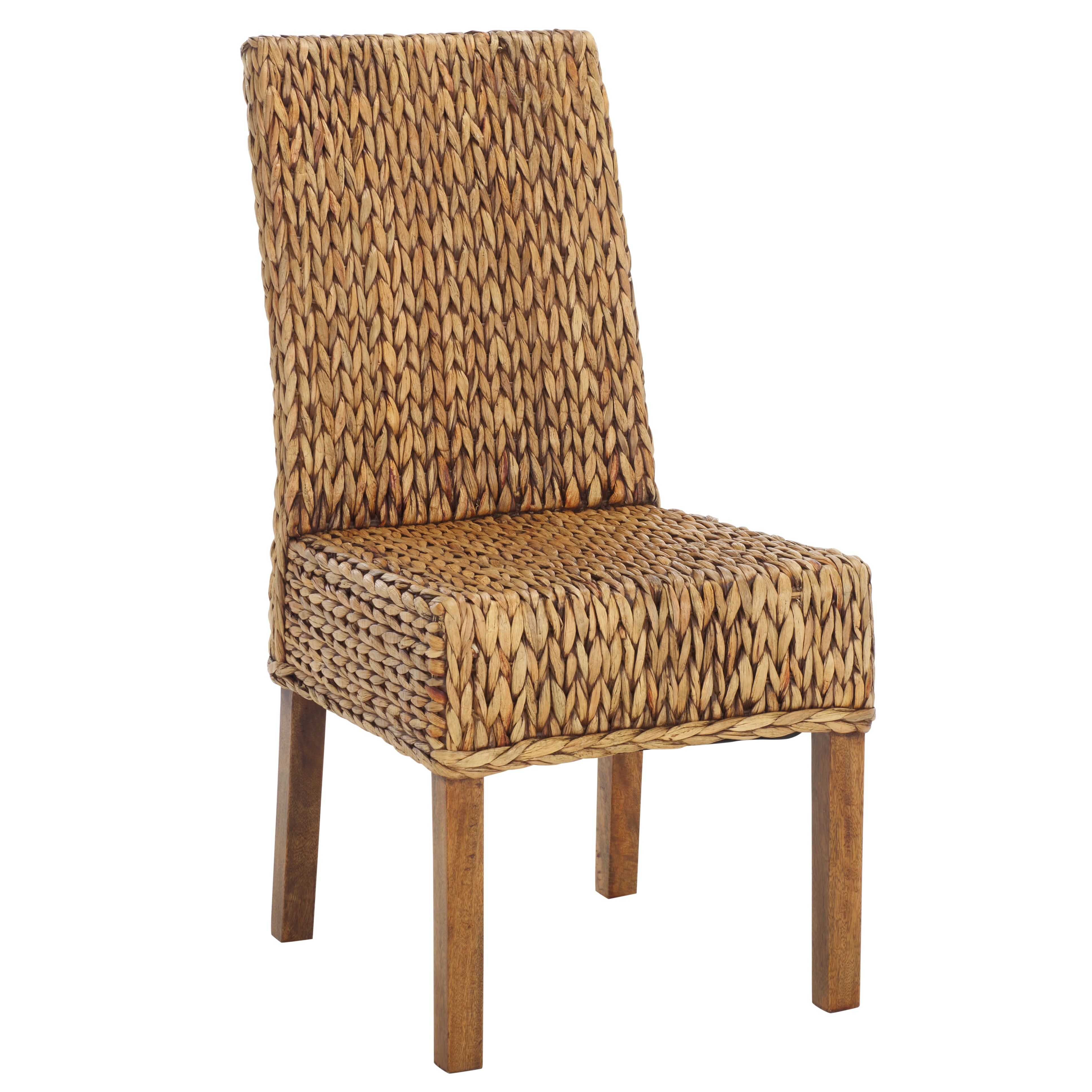 Safavieh Sanibel Water Hyacinth Coastal Side Chair, Golden Brown (Set of 2)