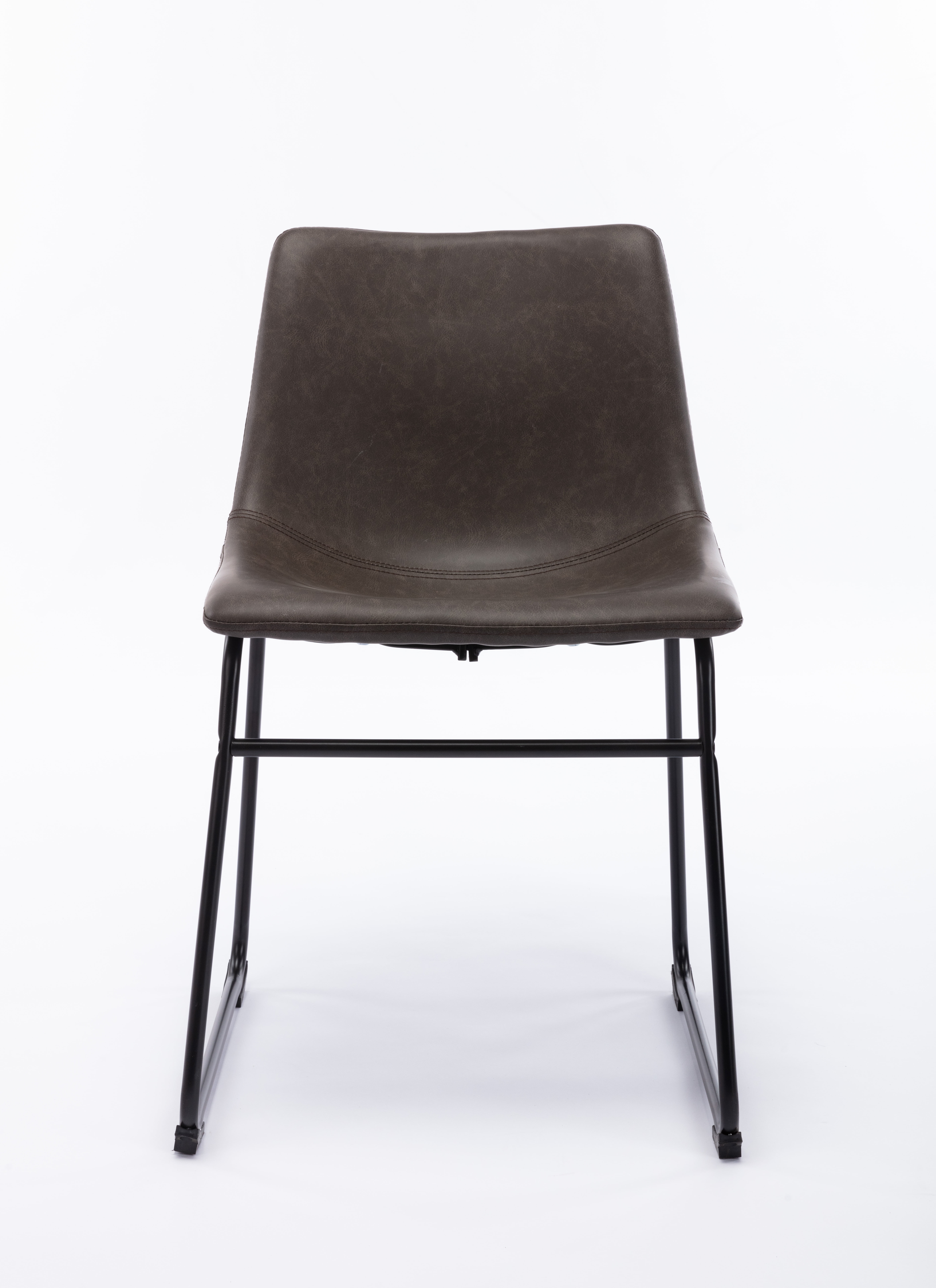 Private Jungle Set of 2 Dining PU Leather Armless Dining Chairs with Backrest,Metal Legs,Comfortable Wide Seat,Dark Browm Private Jungle Set of 2 Dining PU Leather Armless Dining Chairs with Backrest,Metal Legs,Comfortable Wide Seat,Dark Browm