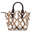 thumbnail image 3 of Single Shoulder Bag Rivet Bag 7.48×7.48×3.94in Removable Shoulder Belt Can Be Held Or Diagonal Across A Variety Of Matching Styles Brown Moroccan Trellis Hand-Drawn Sketch_1, 3 of 6