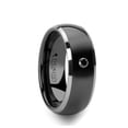 thumbnail image 1 of Gotham Domed Black Ceramic Ring With Tungsten Edges And Black Diamond, 1 of 1