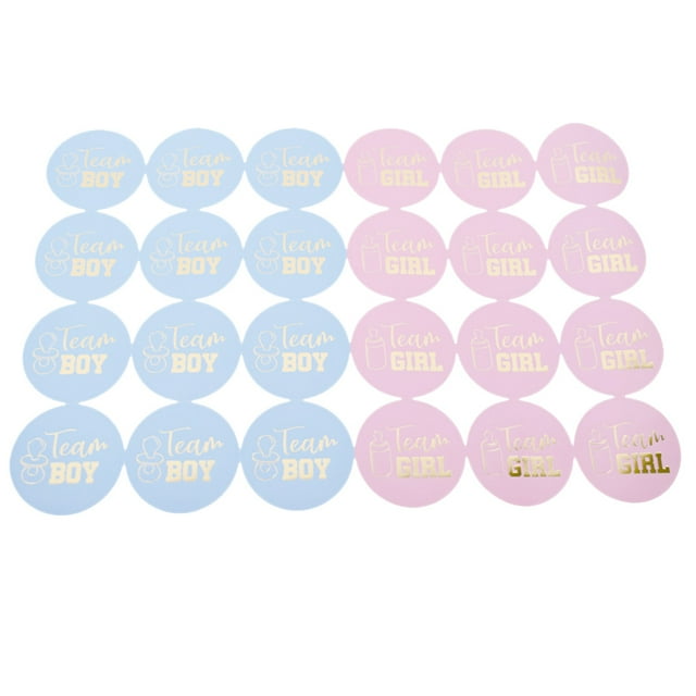 MasteelfCA 48pcs Kid Stickers Sex Identification Adhesive Sticker for Party Activity (24pcs Boy Pattern, 24pcs Girl Pattern)