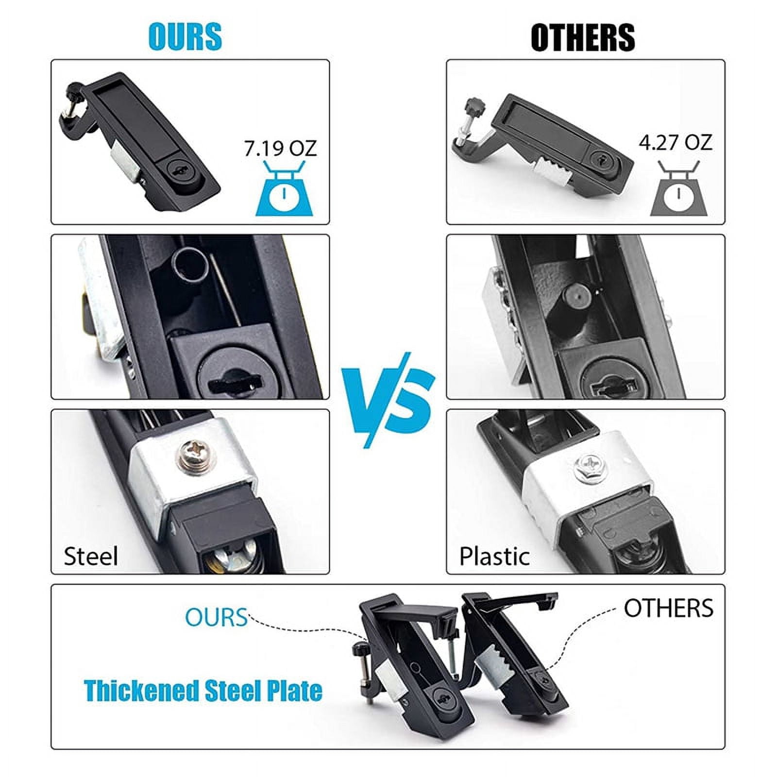 10PCS Compression Latch Flush Lever Latch Lock for Marine Car RV Door Hand Lock Adjustable Lever Latches Thickness:1-5mm