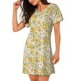 thumbnail image 2 of Fotbe Cute Sunflower Bata de Dormir para Mujer con Estampado, Camisón de Algodón de Manga Corta, Ropa de Dormir Casual, 2 of 6