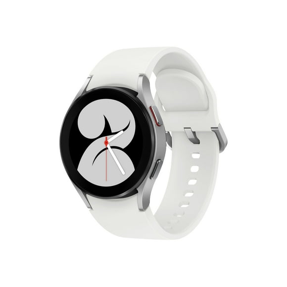 Samsung Galaxy Watch4 - 40 mm - silver - smart watch with sport band - white - display 1.19" - 16 GB - NFC, Wi-Fi, Bluetooth - 0.91 oz