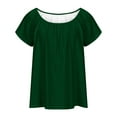 thumbnail image 5 of Timegard Womens Plus Size Tops Scoop Neck Ruched Short Sleeve Flowy Shirts Casual Loose Tops Blouses, 5 of 6