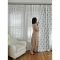 thumbnail image 6 of TWOPAGES Light Filtering 52 X 108 Inches Long Drape 1 Panel Pinch Pleat Linen Blend Curtain for Bedroom, Large Block Fog, 6 of 6