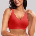 thumbnail image 2 of FhsagQ Bra Women's Bras Camisoles & Tanks Built In Women Comfort Plus Size Unpadded Lace Underwear Adjustable Breathable Underwire Bra Womens Bras White Women Bras Plus Size Costume Outfit Red XXXXXL, 2 of 5