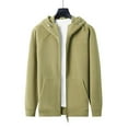thumbnail image 5 of Fleece Hoodies for Men Zip Up Sweatshirt Fleece Jackets Light Green XXXL, 5 of 6