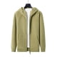 thumbnail image 3 of MHFRRA Chaqueta con Capucha de Peso Pesado, Cremallera Completa, Sudadera de Invierno Cálida para Exteriores, Ropa Informal, Suéter Suave y Cómodo Verde, 3 of 4