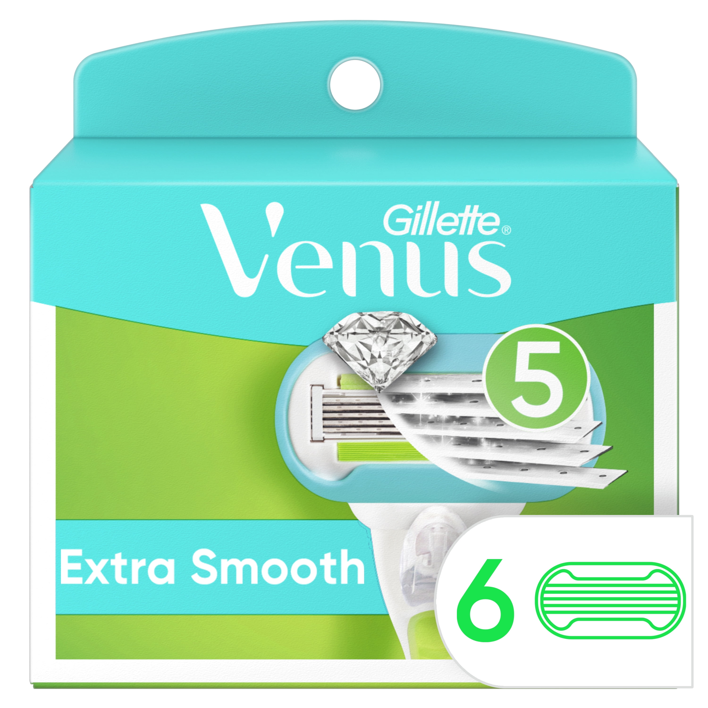 Gillette Venus Extra Smooth Women's Razor Blade Refills, 6 Count