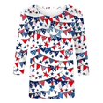 thumbnail image 5 of 4Th of July Shirts,My Orders Delivery,Cadancy Plus Size Tops for Women Clearance Under 10 Dollars,Elbow Sleeve Blouses Casual,Cool Graphic Tees ,Playeras De Mujer En oferta,Multicolor L, 5 of 5