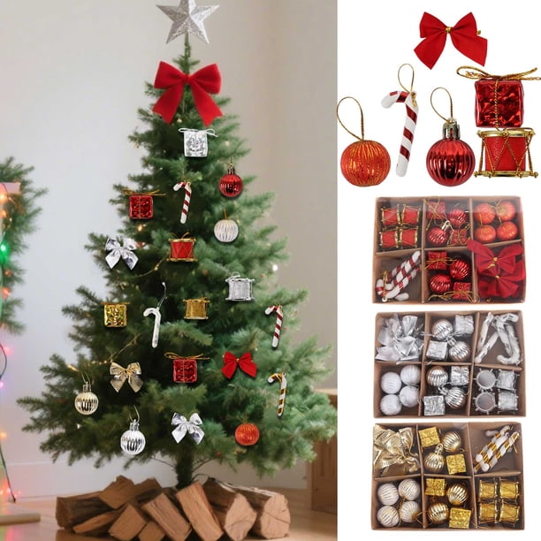 Christmas Tree Bauble Hanging Home Party Ornament Decor, Bauble Hanging Ornament, Home Party Decor, Festive Home Decor, Unique Christmas Tree Accents, Metal Frame Design, 2-Tier Structure, for