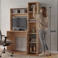 thumbnail image 7 of TUHOME Versalles Writing Desk with Two Shelves and Bookshelf for Small Spaces, Minimalist Design, 7 of 7