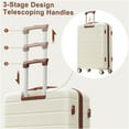 thumbnail image 3 of JERFIT 3-Piece ABS Hard Shell Luggage Set with TSA Lock, 360° Spinner Wheels, Lightweight Suitcase Set in Ivory, 3 of 10