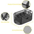 thumbnail image 6 of Mesh Desk Organizer, Multifunctional Office Desktop Stationery Organizer with Drawer, Pencil Holder, Home Office Supplies Desk Accessories Organizer, Black, 6 of 7