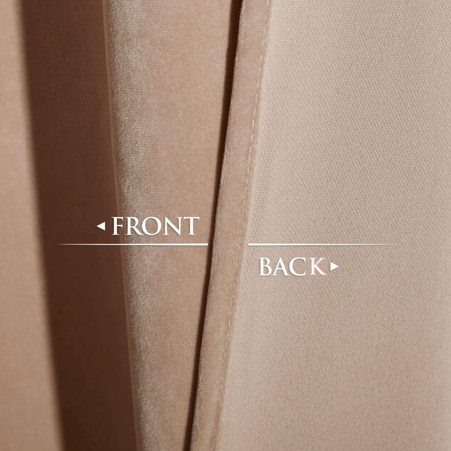 NICETOWN Velvet Curtains for Living Room, Thermal Insulated Noise Reducing Energy Efficiency Privacy Luxury Velvet Curtains Room Darkening Rod Pocket Drapes, Blush Beige, 52"x96", 2 Panels