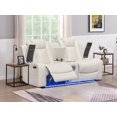 thumbnail image 3 of Lymka Faux Leather Power Reclining Home Theater Seating Loveseat in White, 3 of 3