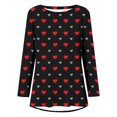 thumbnail image 4 of Qertyioot T-Shirt Graphique de la Saint-Valentin pour Femmes à Manches Longues, Tunique Décontractée à Col Rond, 4 of 5