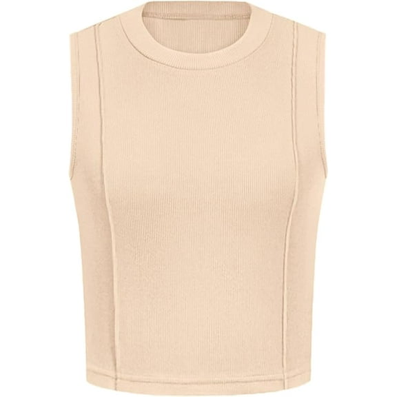 PRETTYGARDEN Tank Top for Women Summer Casual Sleeveless Ribbed Slim Fitted Basic Tee Shirts Spring Fashion Y2k Clothes