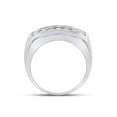 thumbnail image 4 of 14kt White Gold Mens Round Diamond Double Row Band Ring 1 Cttw, 4 of 4
