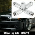 thumbnail image 2 of 5pcs Car Silver Tone M14x2.0 Wheel Tire Lug Nuts Bulge Acorn Cone Seat Closed End 1.9" Long 3/4" Hex, 2 of 6