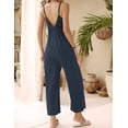 thumbnail image 4 of Ekouaer Jumpsuits for Women Loose Sleeveless Adjustable Spaghetti Strap Romper Stretchy Wide Leg Pants Outfits with Pockets, 4 of 6