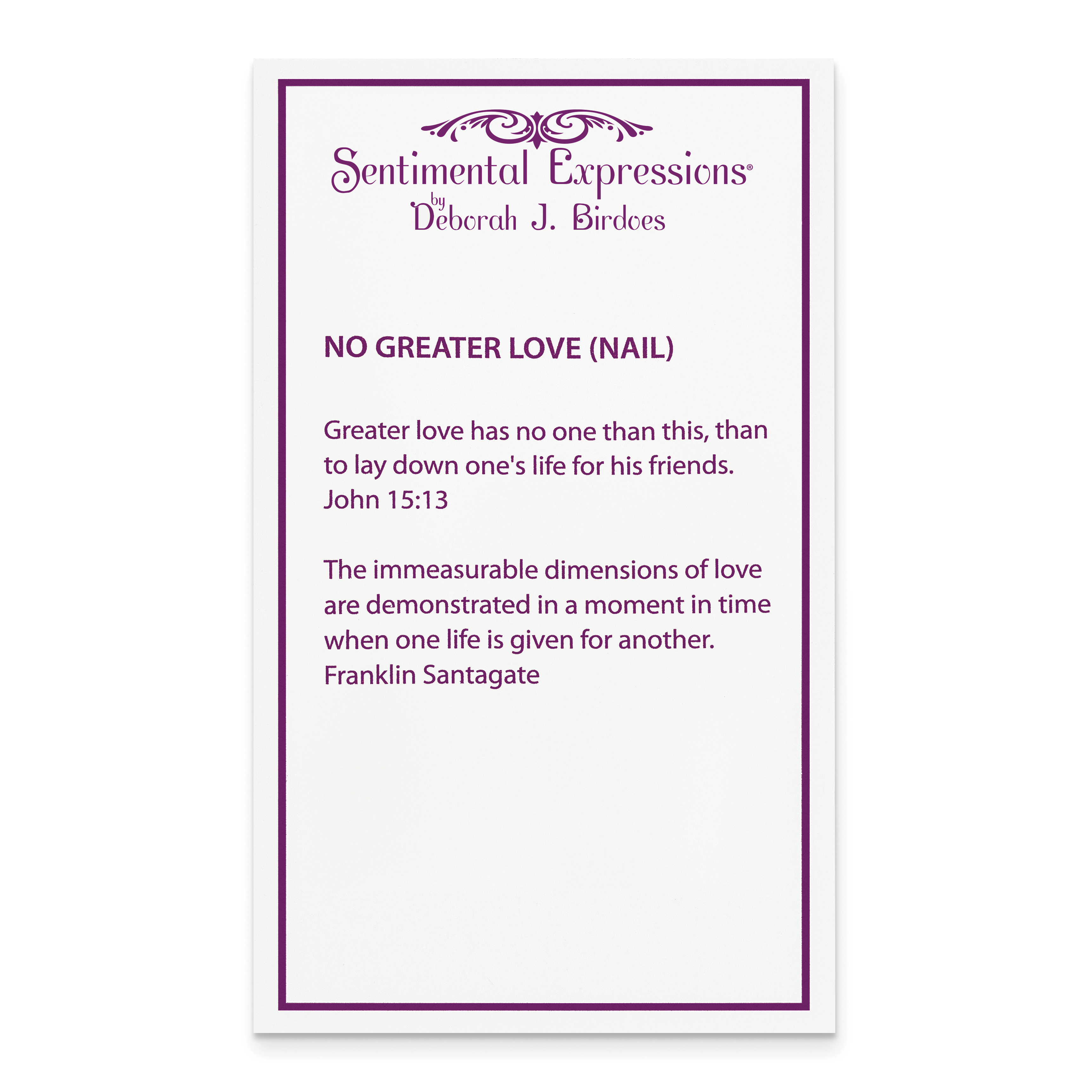 Sterling Silver & Gold Plated No Greater Love Nail 16in Necklace and Pendant