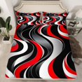 thumbnail image 2 of Manfei Girly Red Minimalst Full Size Sheets, Stripes Ombre Bed Sheets, Modern Abstract Geometric Sheet Sets, Luxury Bedroom Decor, 4 Pieces, 2 of 7