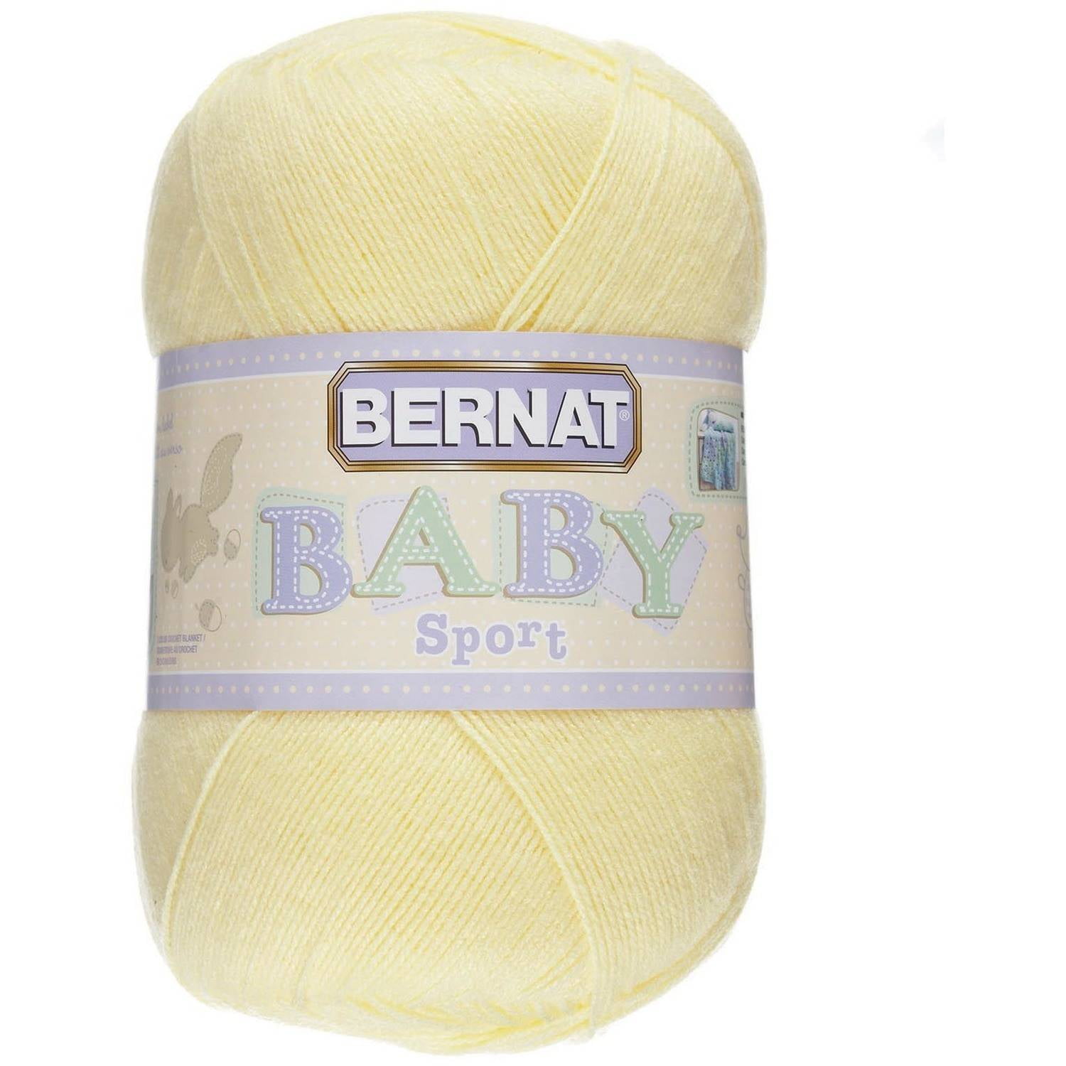 Bernat Baby Sport #3 Light Acrylic Yarn, Baby Yellow 10.5oz/300g, 1077 Yards