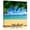 Light Blue Dark Green Light Beige, variant on Wall Art Prints, Ocean Beach Framed Canvas Prints for Bedroom Living Room Bathroom Office, Blue Sea Shoreline Coconut Coastal Palm Tree Gallery Wrap Wall Art Poster for Gifts Home Decor 16"x16"