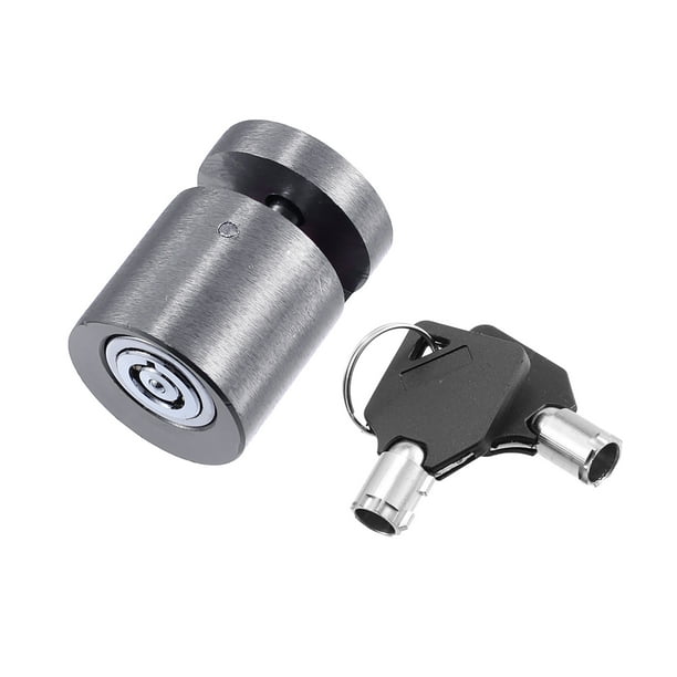 1 Juego de bloqueo de disco de seguridad antirrobo para rueda de freno de patinete de aleación de aluminio para motocicleta con 2 llaves tono titanio