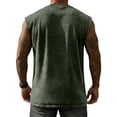 thumbnail image 4 of Dresfit Shirts for Men Cut Off Distressed Sleeveless Tank Tops Crew Neck Washed Gym Shirt Summer 2026 Big and Tall Oversized Muscle Fit Athletic Basic Tees Army Green M, 4 of 4