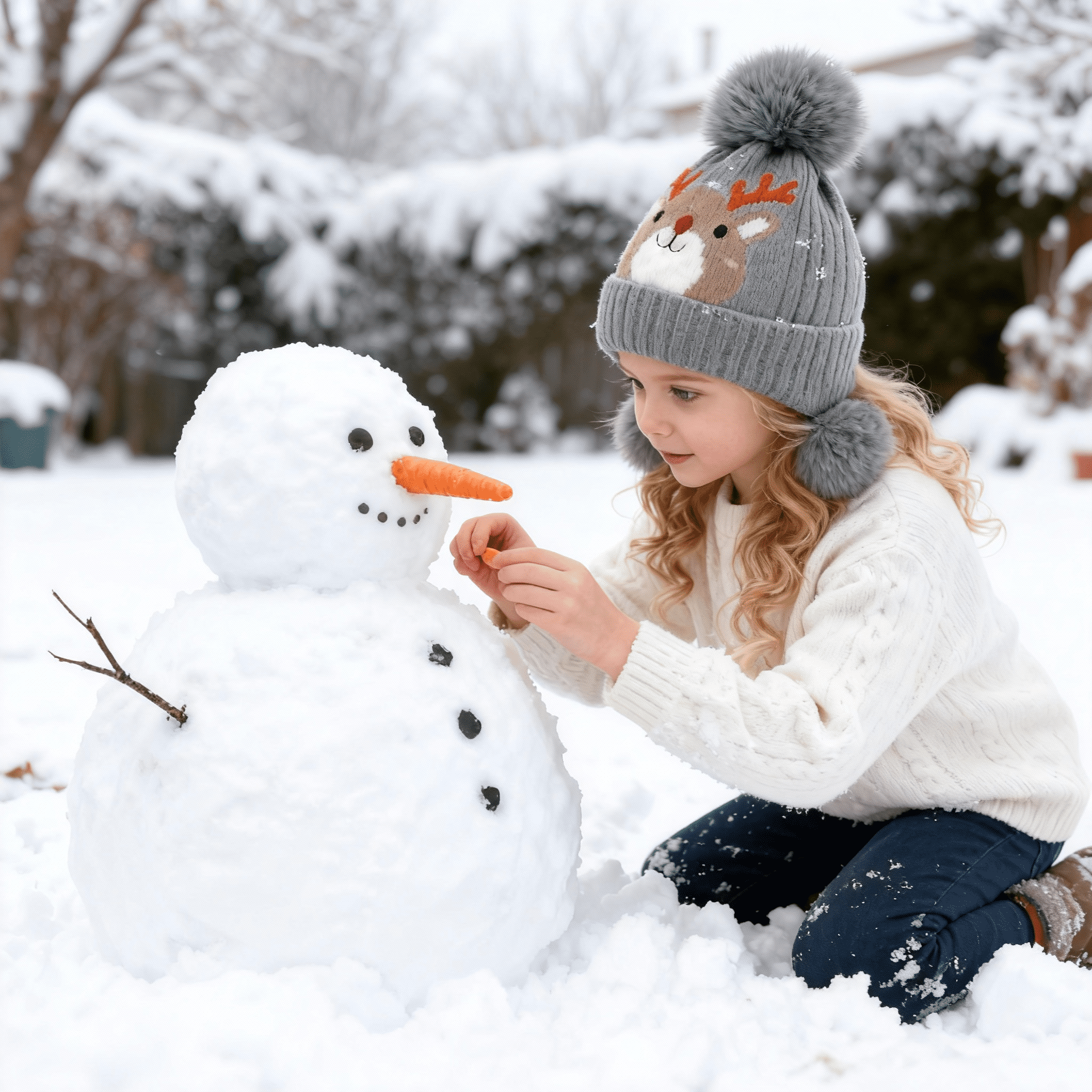 Baby Kids Winter Warm Hats, Infant Toddler Children Pom Pom Beanie Knit Cap Girls Boys