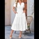 thumbnail image 5 of Vestido Bohemio Informal de Verano para Mujer, Ligero, de Corta, Cuello en V, Cintura Elástica y Bolsillos. XXL, 5 of 8