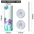 thumbnail image 3 of Butterfly 20 Oz Stainless Steel Skinny Tumbler – Vacuum Insulated Slim Travel Cup with Lid & Stainless Steel Straw, 360° Full Wrap Printed Tumbler for Home, Office & Outdoor Use, Spring, 3 of 6