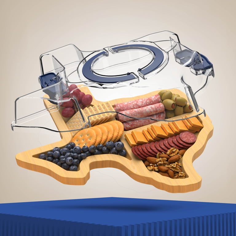 Cook With Color Texas State Shaped Charcuterie Board with Cover