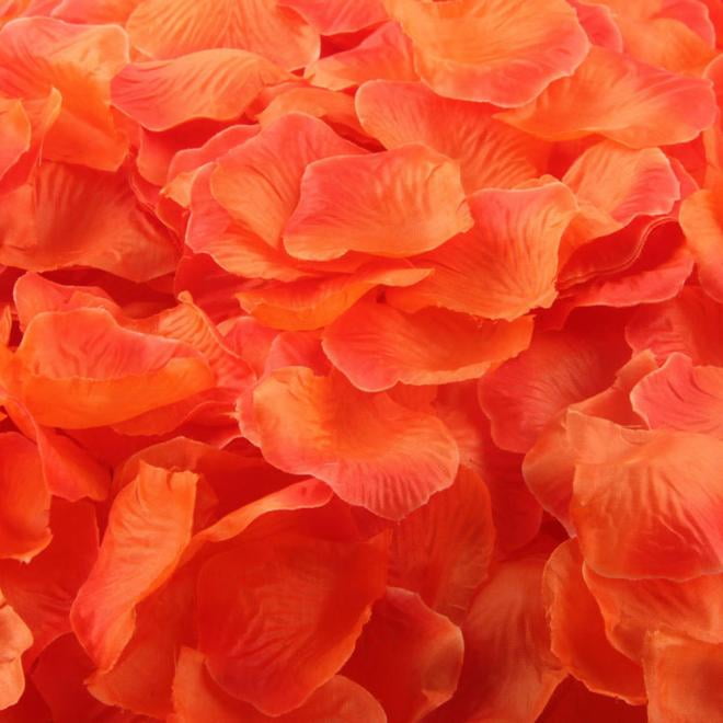 100 Orange Silk Rose Petals Weddings Party's Floral Decoration Favors 