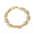 thumbnail image 2 of Hip Hop U Shaped Cuban Link Chain Full 5A Zircon Women Mens Necklace Bracelet, 2 of 2
