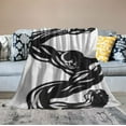 thumbnail image 2 of Nawypu Black Silhouette Muscle Arm Wrestling Fighting Throw Blanket Fuzzy Warm Flannel Blanket Soft Blanket for Couch Bed Sofa, 2 of 6