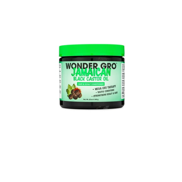 Wonder Gro Jamaican Black Castor Oil Hair Grease Styling Conditioner, 12 fl oz - Great for Strengthening - Mega Hair Growth Therapy