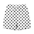 thumbnail image 5 of Zynoxe Women's Polka Dot Casual Shorts with Pockets Lightweight Breathable Mid-Thigh Shorts for Women Stretchy Elastic Waistband Drawstring Shorts Summer Versatile Casual Solid Color Beach Shorts M, 5 of 7