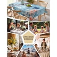 thumbnail image 5 of Jellyfish Table Cloth 54x108 Inch Rectangle, Coral Starfish Ocean Coastal Waterproof Tablecloth Washable Table Cover for Party Picnic Dinner Decor, 5 of 9