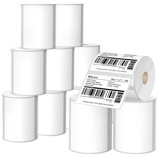 Etiquetas térmicas BiaLabel de 4 x 3 pulgadas, 500 etiquetas/rollo para Zebra & Rollo